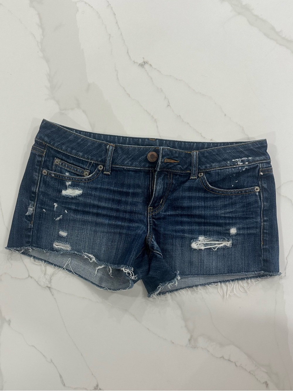American Eagle Distressed Dark Jean Shorts 10